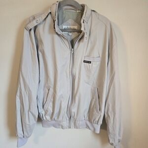 Vintage 80s Members Only Cream Tactical Utility Zip Up Windbreaker Jacket L Tall